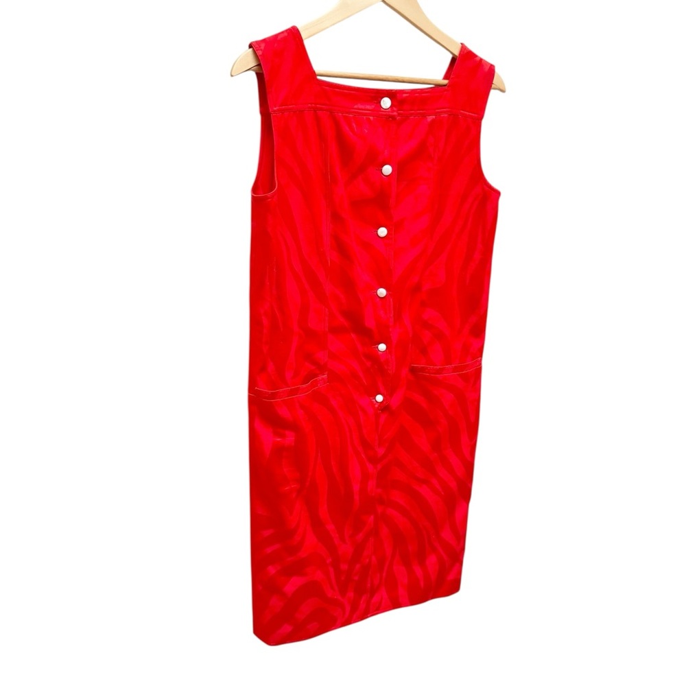 Valentino Boutique Vintage '80s Red Buttoned Shift Dress - Picture 6 of 14